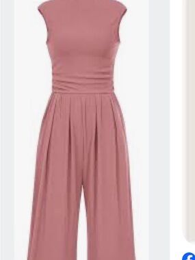Sleeveless Wide-Leg Jumpsuit in Mauve Pink